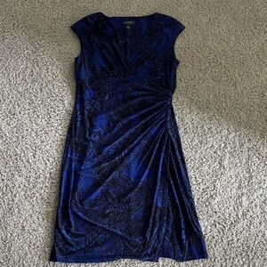 Ralph Lauren Navy Paisley Midi Dress